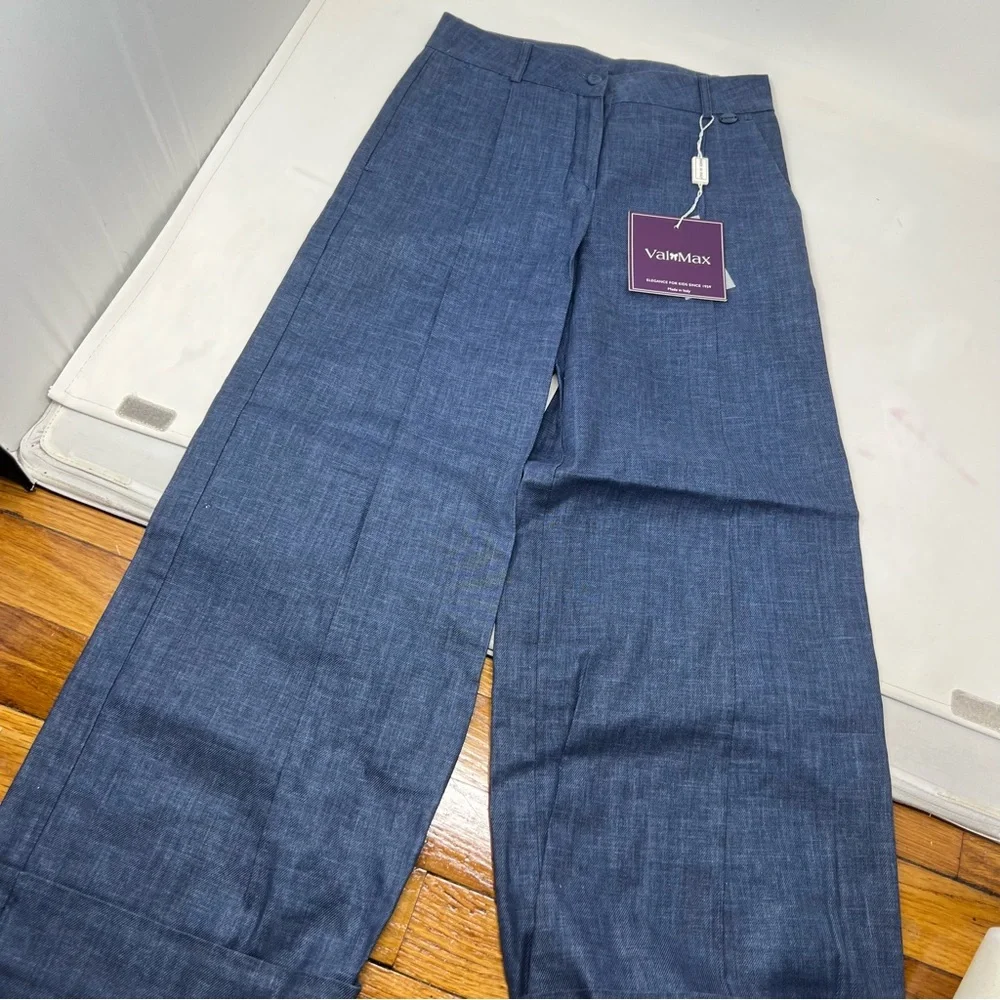 Val max Valmax flare linen viscose blue girl’s pants size 10 CL